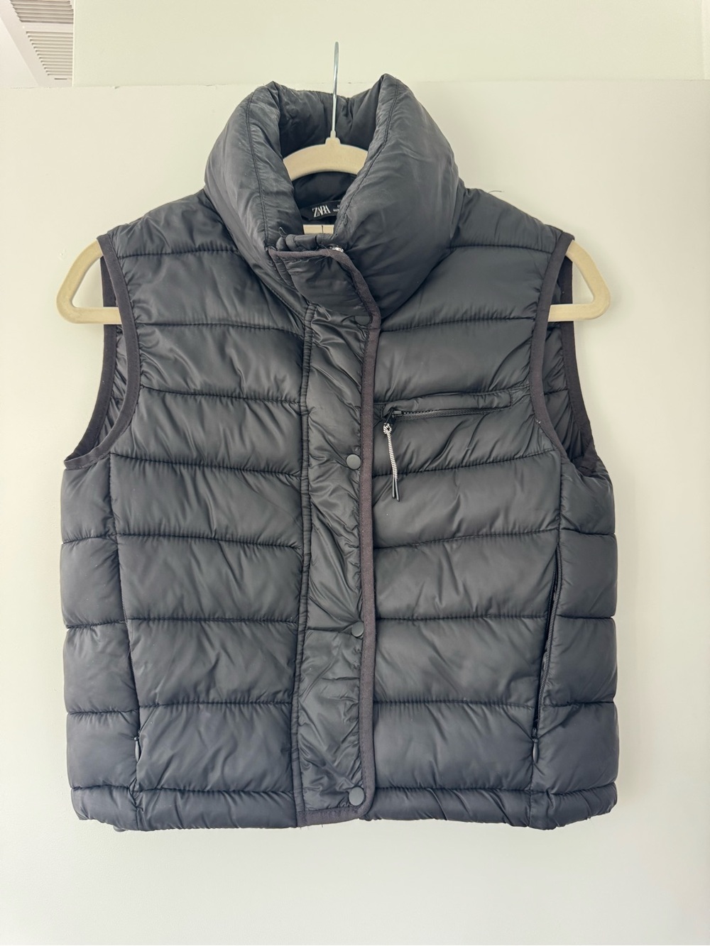 Zara Charcoal Quilted Puffer Vest - Women's Sleeveless Jacket